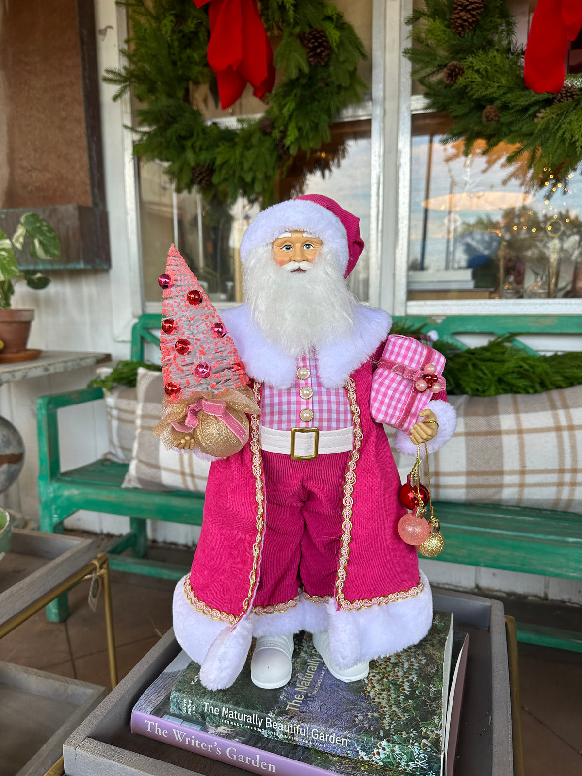 PINK GINGHAM SANTA