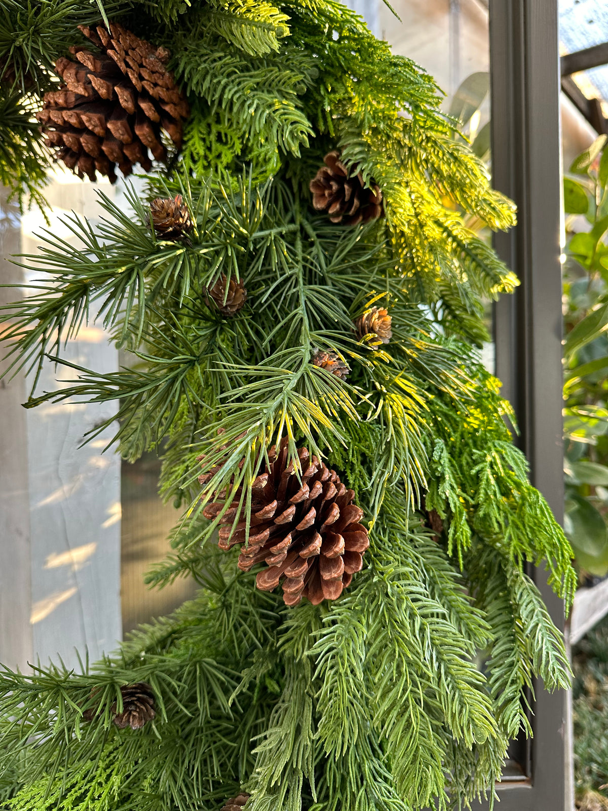 36" FAUX MIXED EVERGREENS WREATH