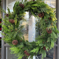 36" FAUX MIXED EVERGREENS WREATH