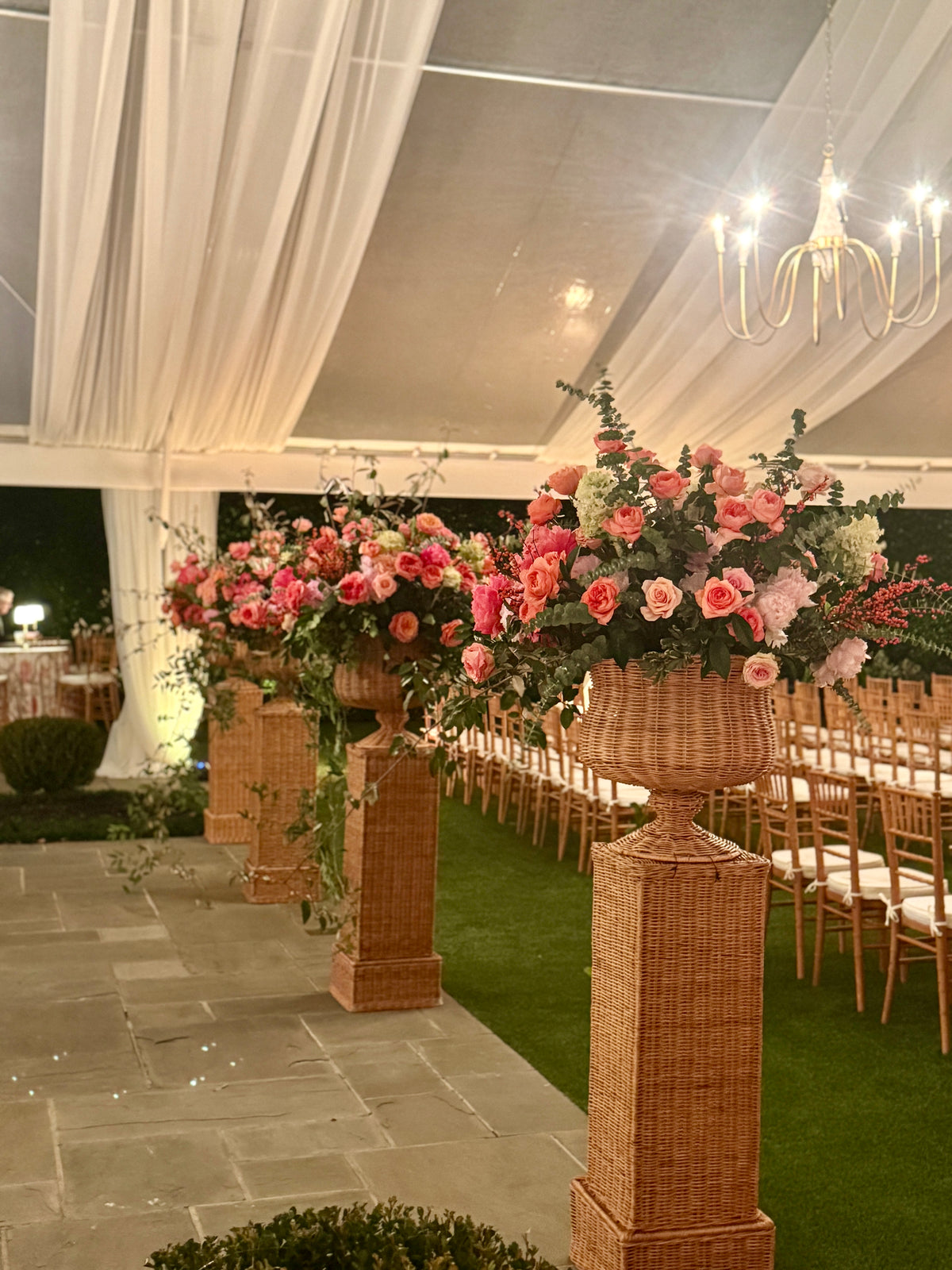 CHARLESTON RATTAN PEDESTAL TALL