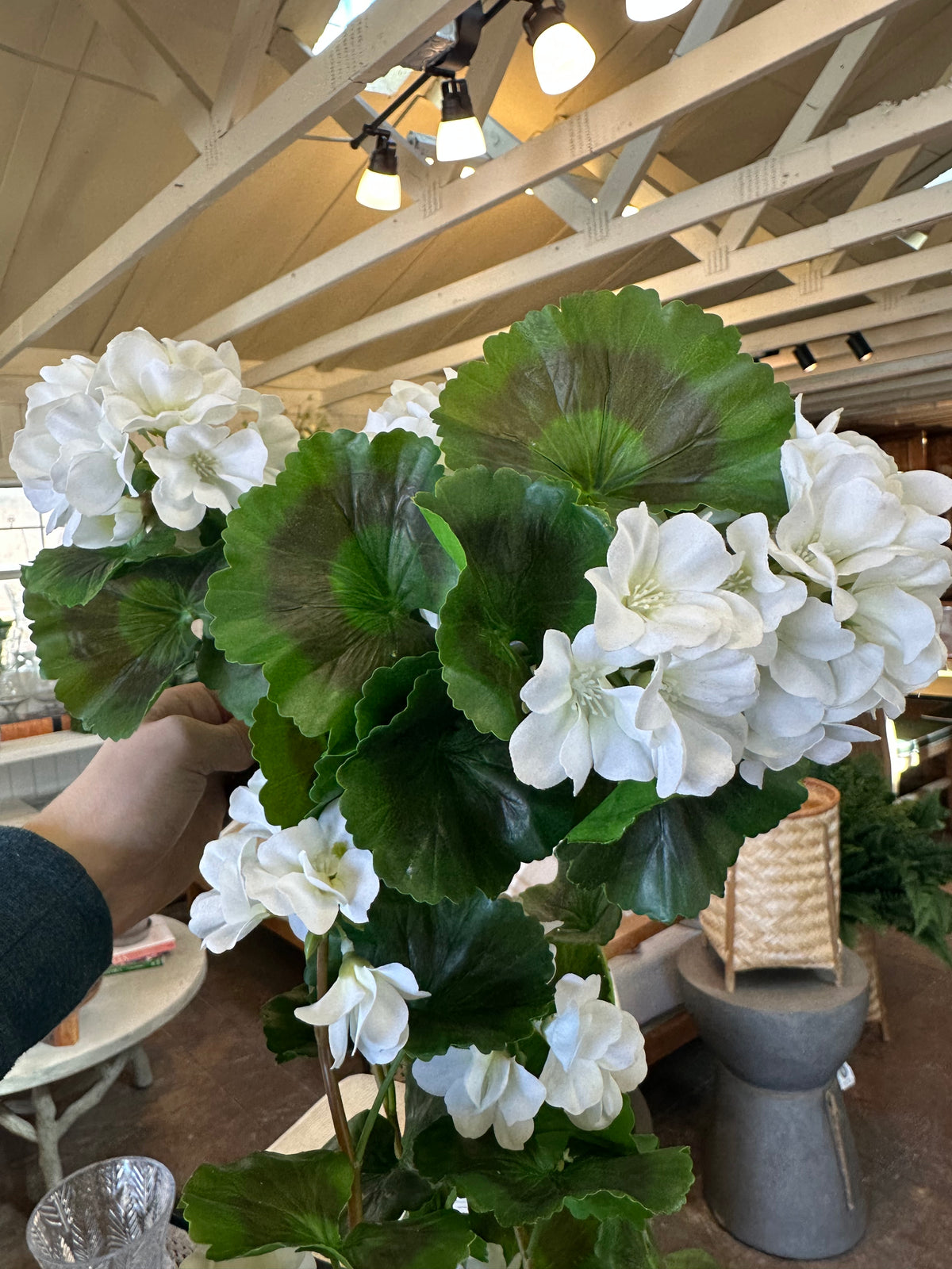 UV FAUX SUMMER HANGING GERANIUM PLANT