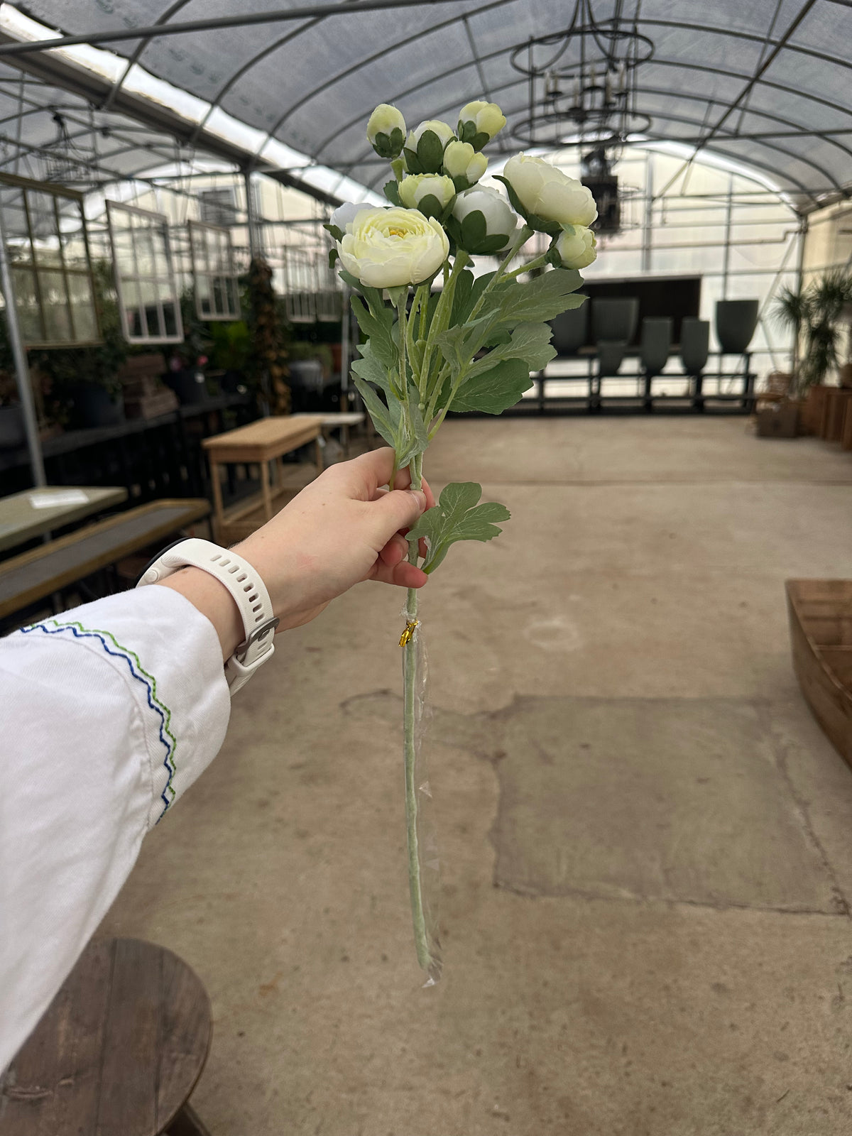 FAUX BRANCHED RANUNCULUS STEM 21"