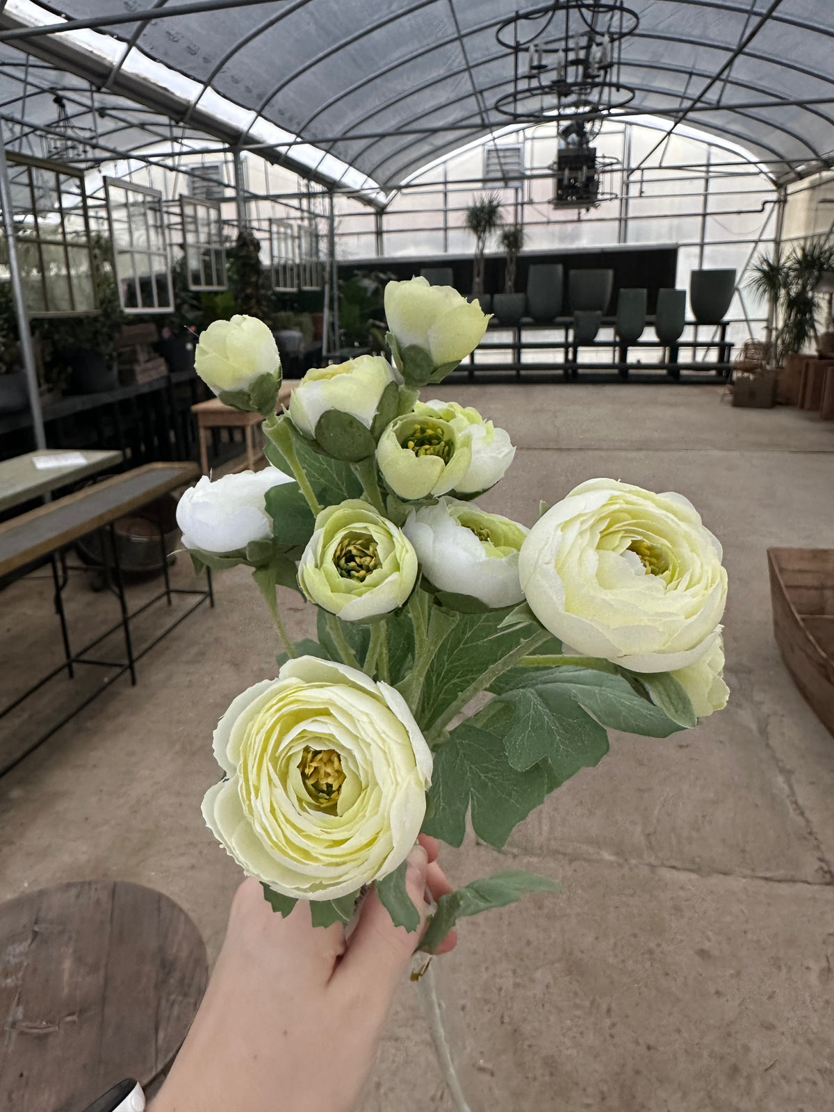 FAUX BRANCHED RANUNCULUS STEM 21"