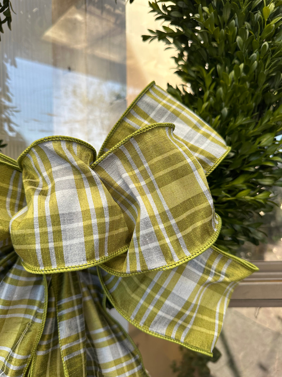 GREEN & BLUE PLAID BOW