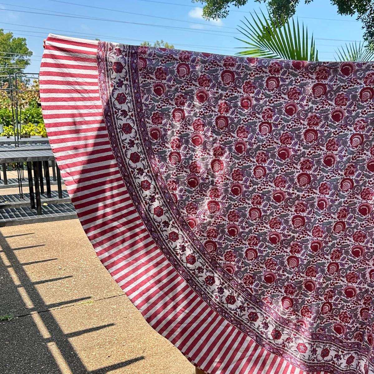 Bohemian Floral Dusty Rose Tablecloth