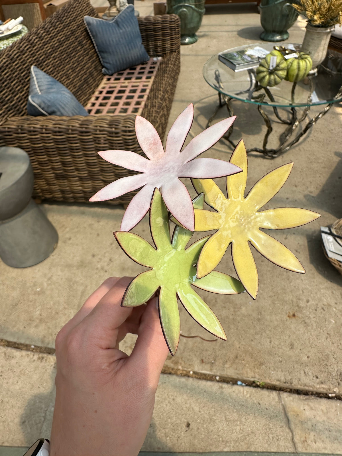 ENAMELED FLOWER STAKES