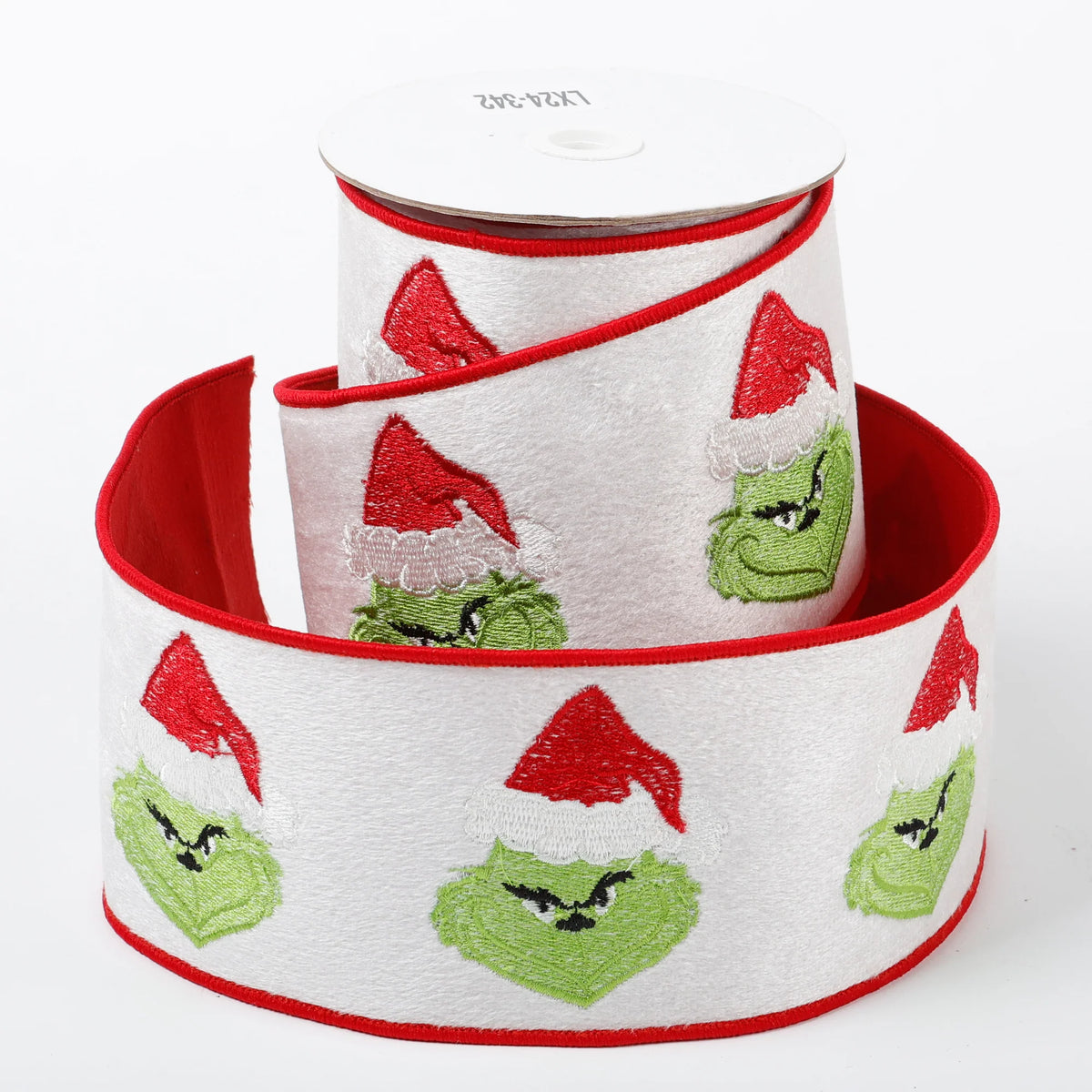 EMBROIDERED GRINCH ROLL OF RIBBON