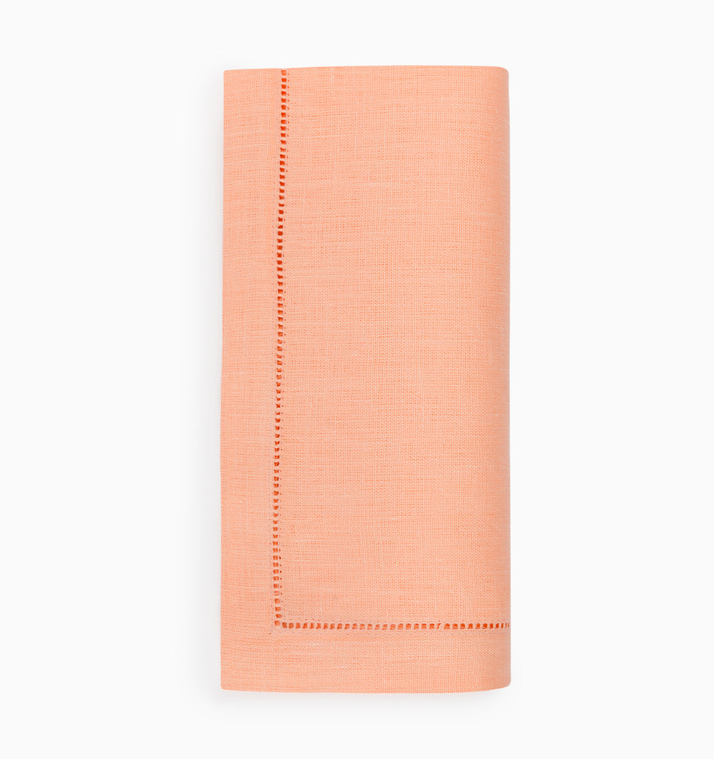 PEACH HEMSTITCH NAPKIN SET