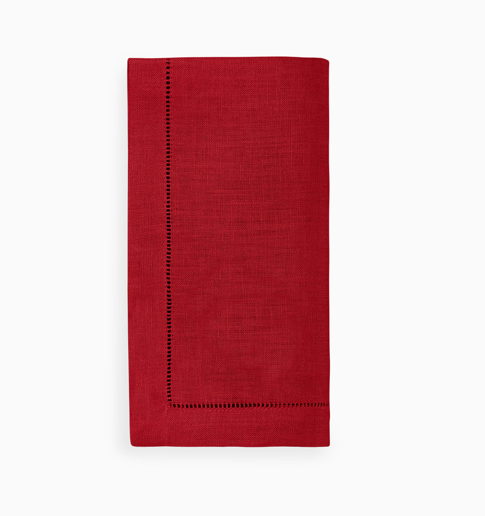 CRIMSON HEMSTITCH NAPKIN SET