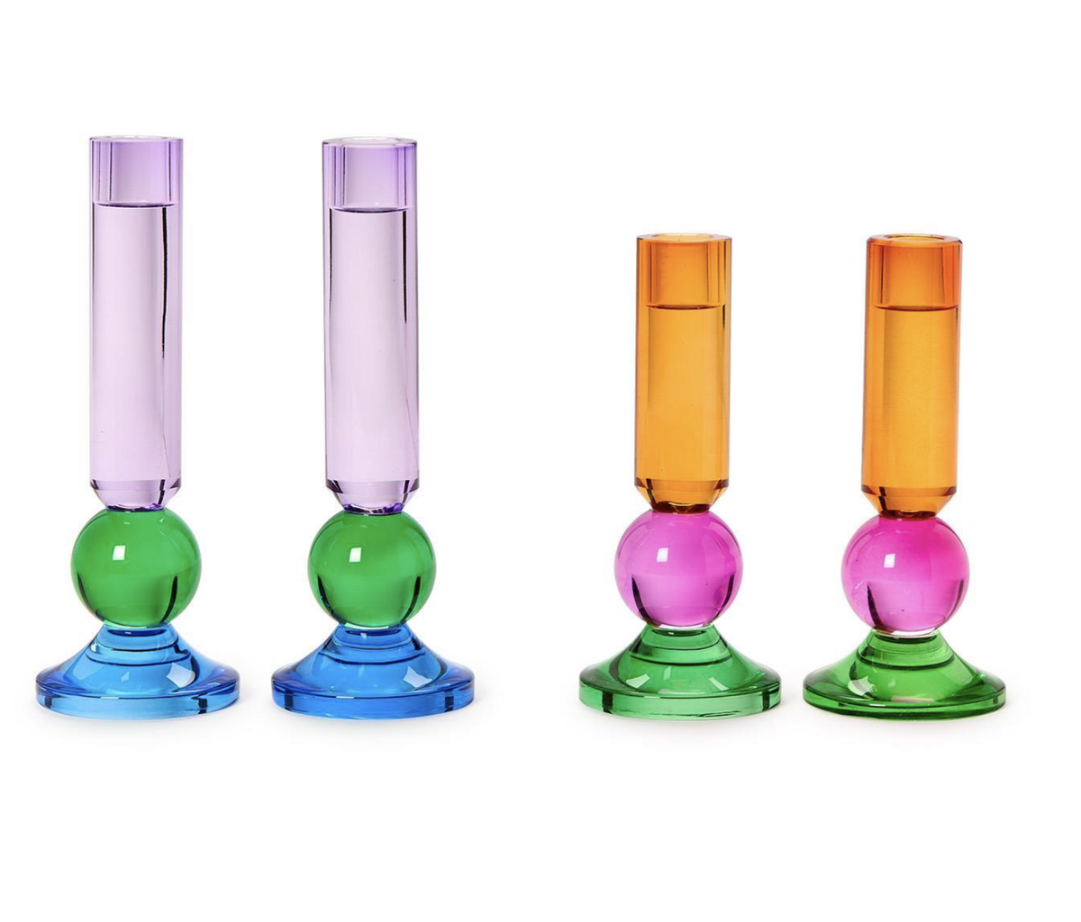 GLASS TAPER CANDLEHOLDER SET