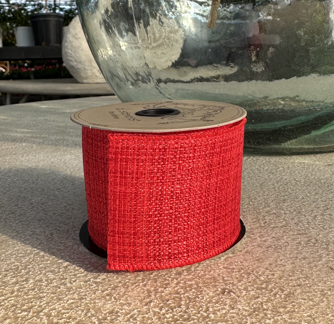 RED LINEN MOORLAND RIBBON