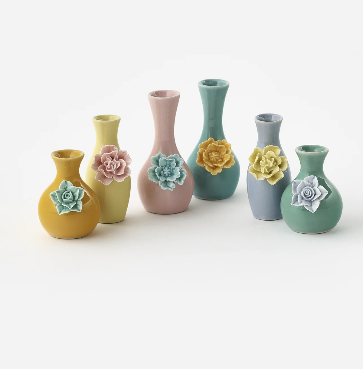 CERAMIC FLOWER BUD VASE SET