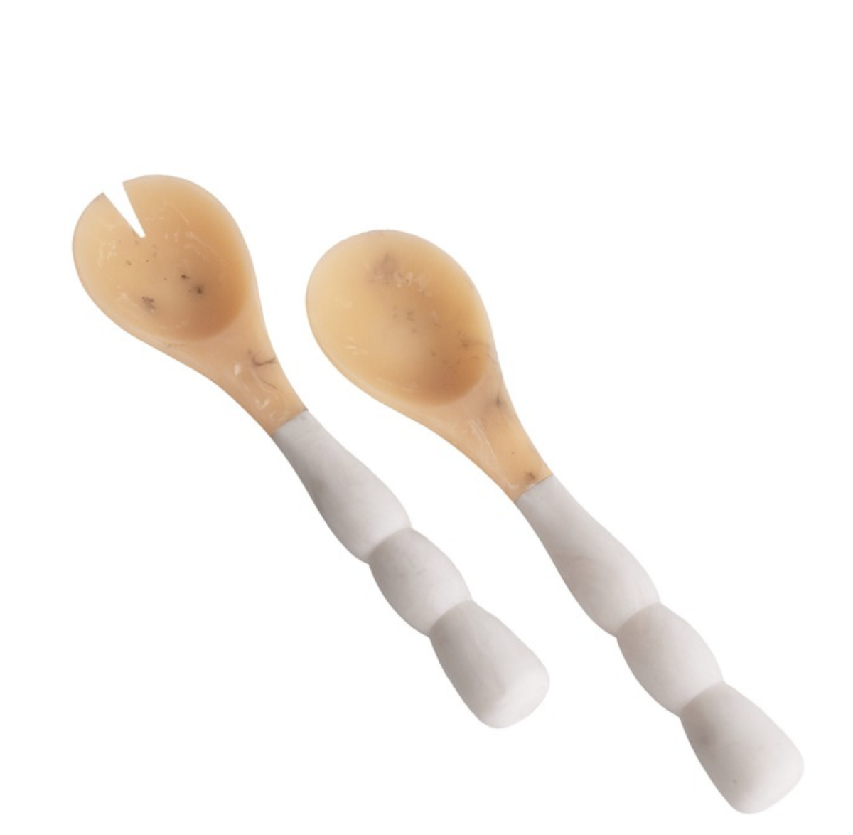 RESIN SORBET SALAD SERVERS-COCONUT