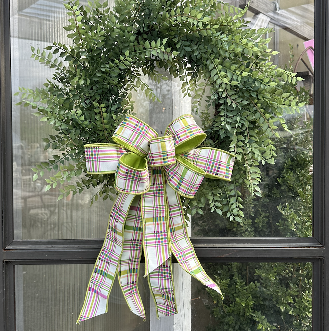 POPLIN PLAID HAND-TIED BOW