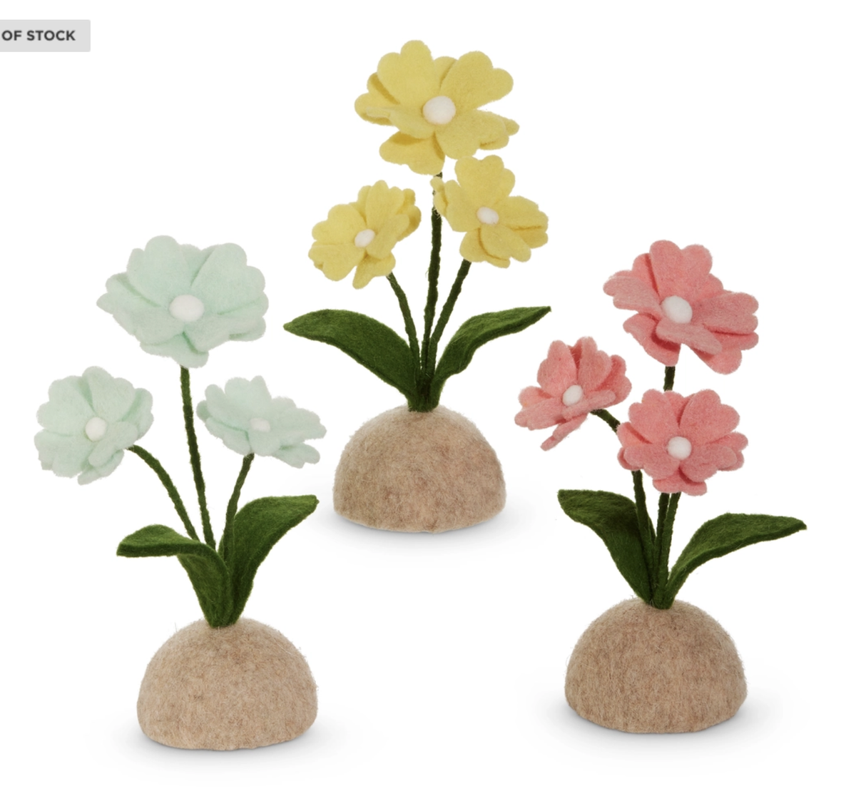 SPRING FELT FLOWER SET OF 3