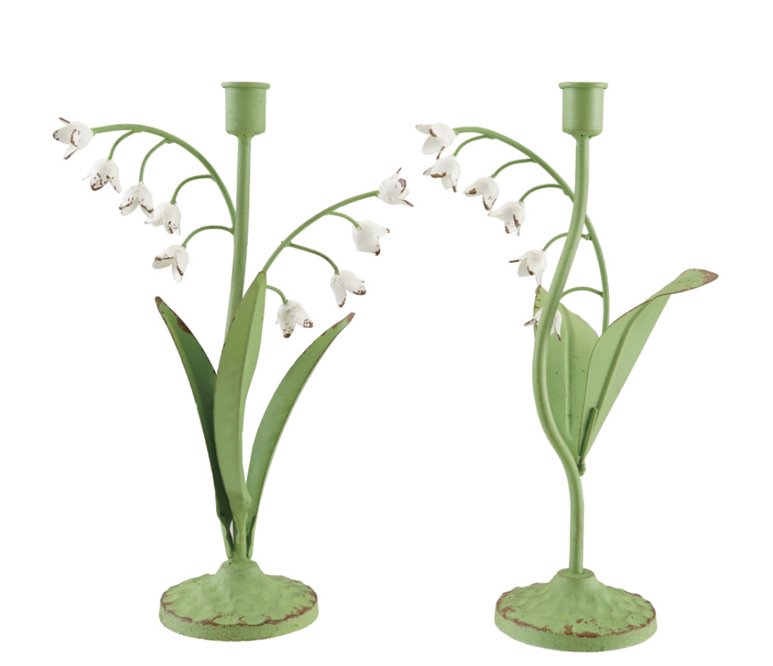 LILY OF THE VALLEY TAPER HOLDER SET