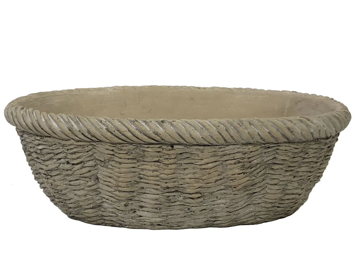 Cement Low Basket Planter