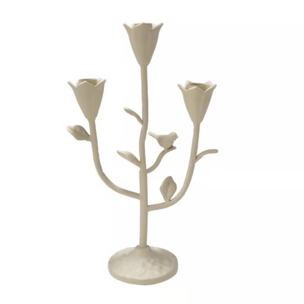 Cast Iron Flower Shaped Taper Holder