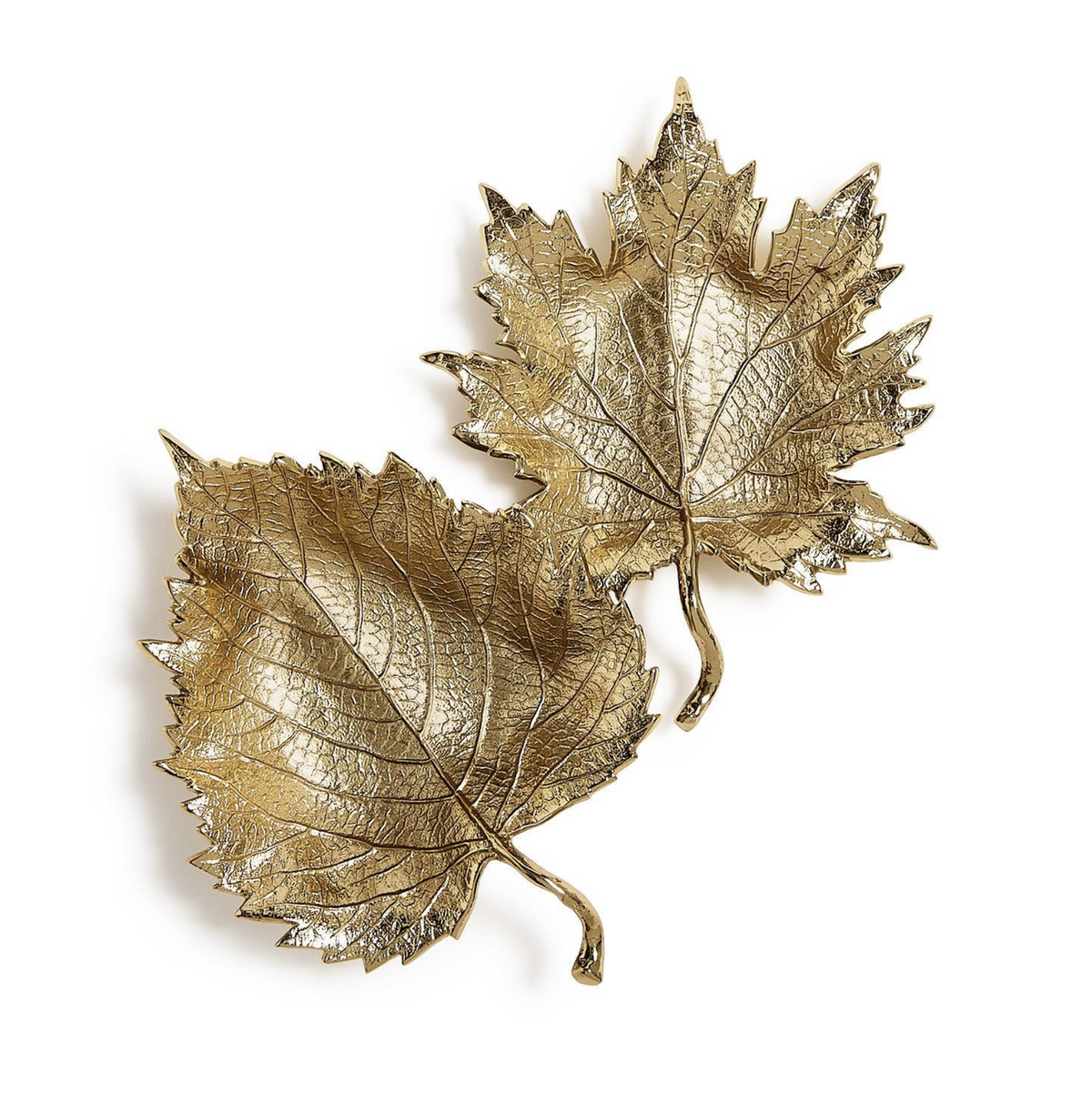 Golden Leaf Tray Set of 2