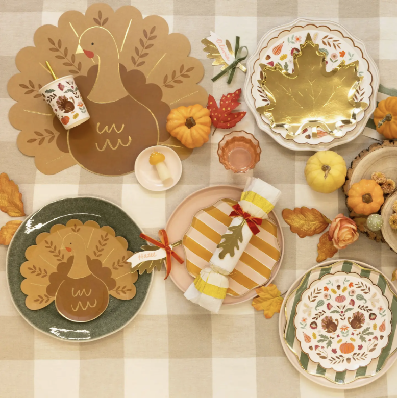 Folk Turkey Paper Placemats
