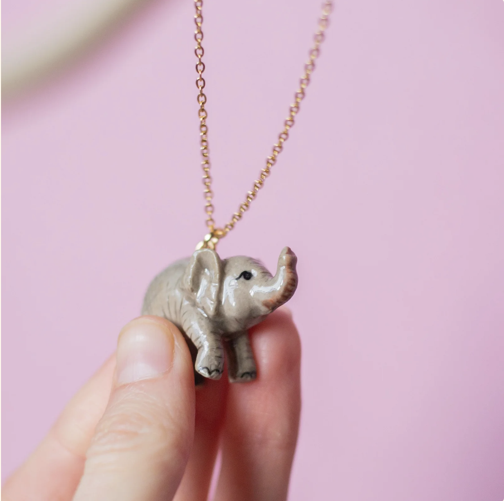 Hand Painted Elephant Necklace