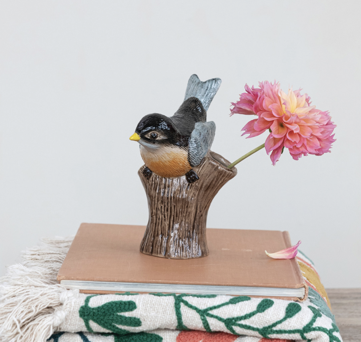 Stoneware Bird Budvase