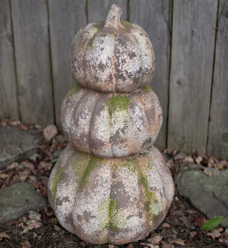 Stacked Faux Concrete Pumpkins