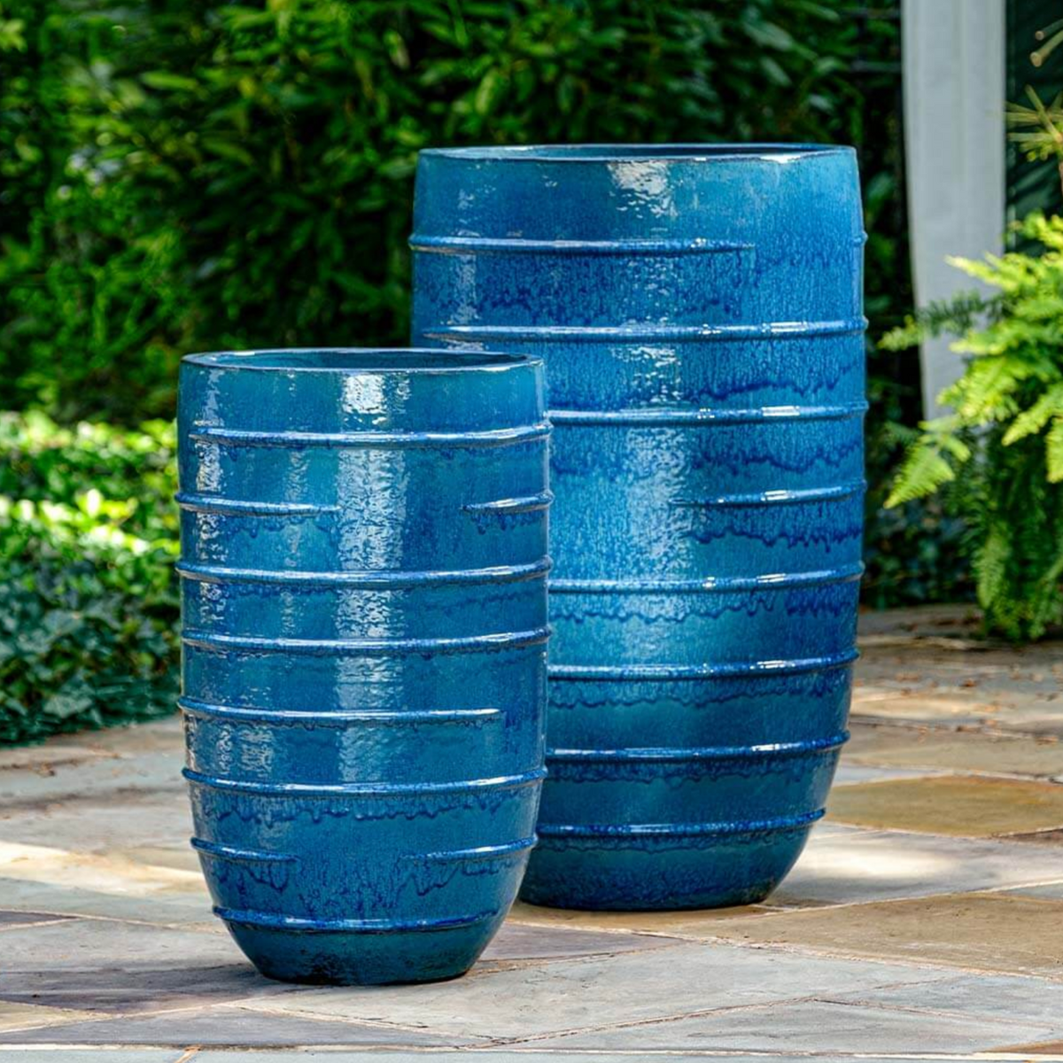 plant pots tall LOGIS CERULEAN BLUE TALL PLANTER SET – Millstone Market & Nursery