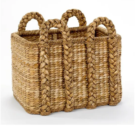 LARGE RECTANGULAR BRAIDED BASKET