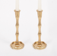 GOLD BAMBOO CANDLESTICK SET