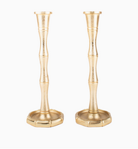 GOLD BAMBOO CANDLESTICK SET