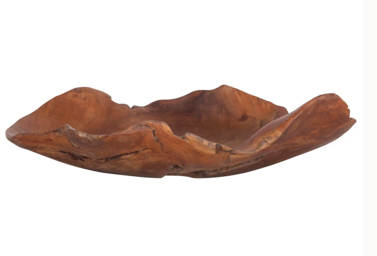 HAND-CARVED TEAK WOOD BOWL