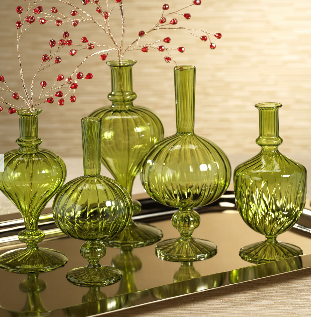 GLASS SPIRAL VASES