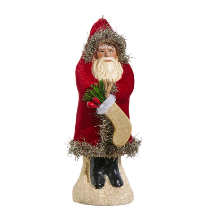 RED VELVET SANTA ORNAMENT