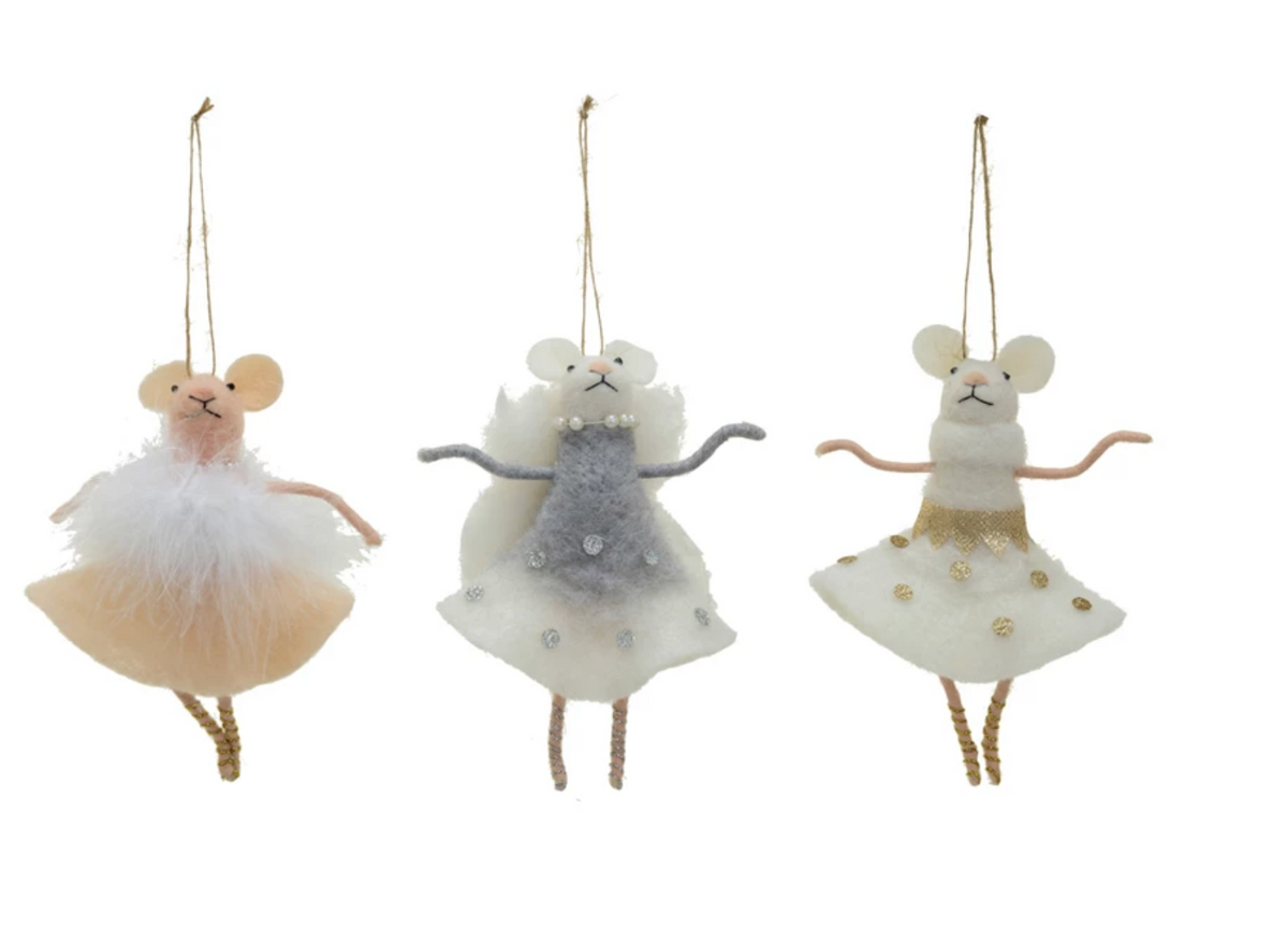 BALLERINA MICE ORNAMENT SET