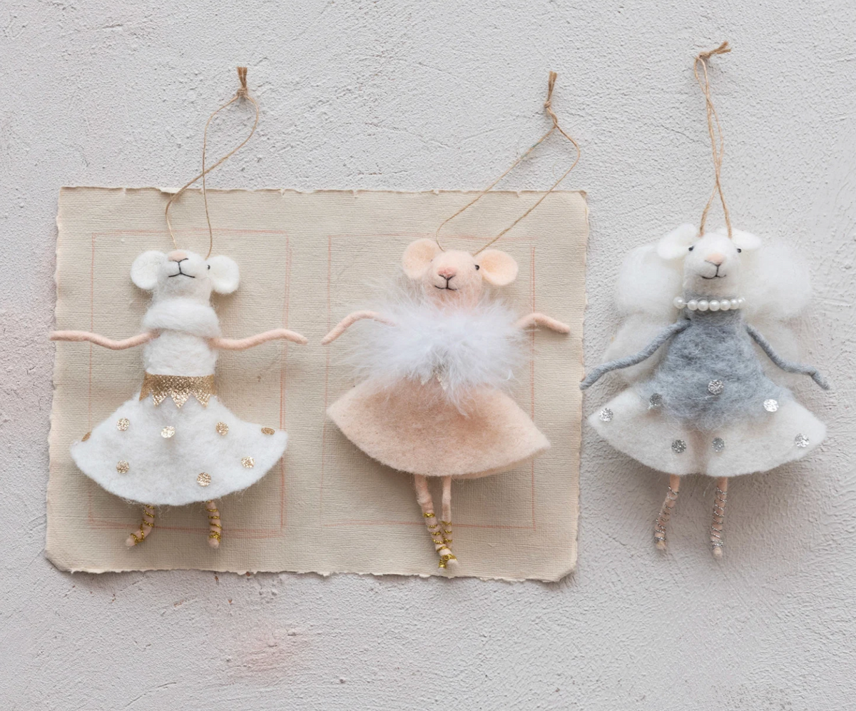 BALLERINA MICE ORNAMENT SET