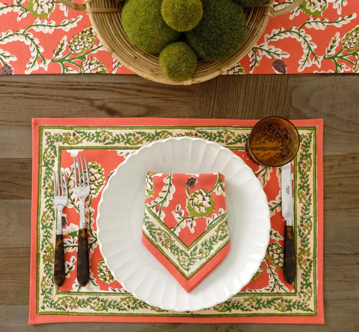 HARVEST PINECONE PLACEMATS SET