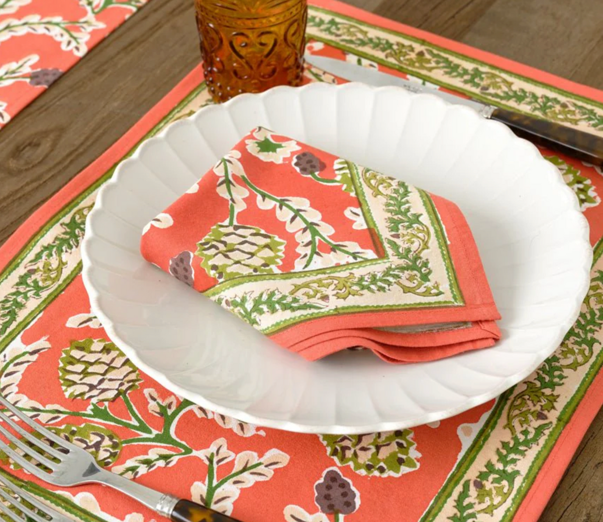 HARVEST PINECONE PLACEMATS SET