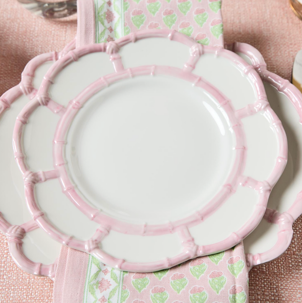 PINK BAMBOO DINNER PLATE SET