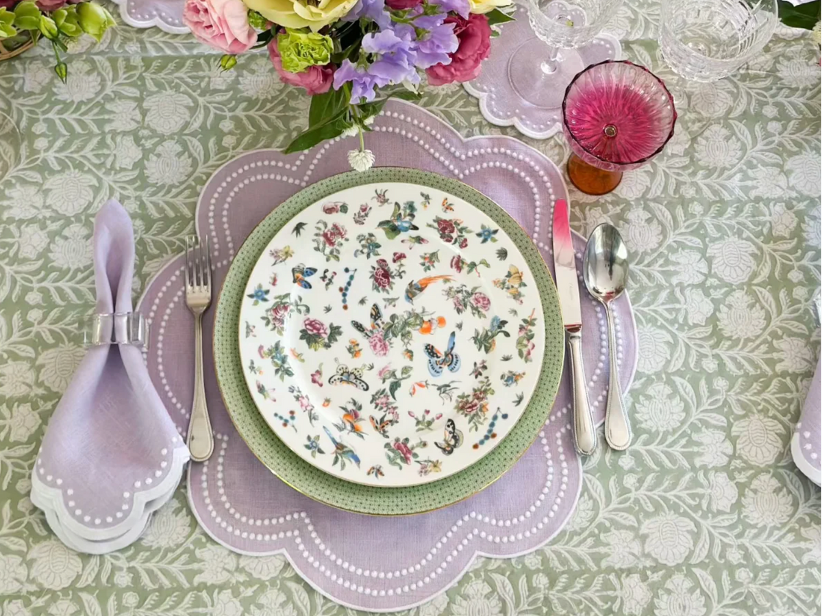 LAVENDER DOUBLE DOTTED PLACEMAT SET