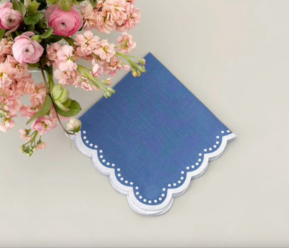 OCEAN BLUE DOT NAPKIN SET