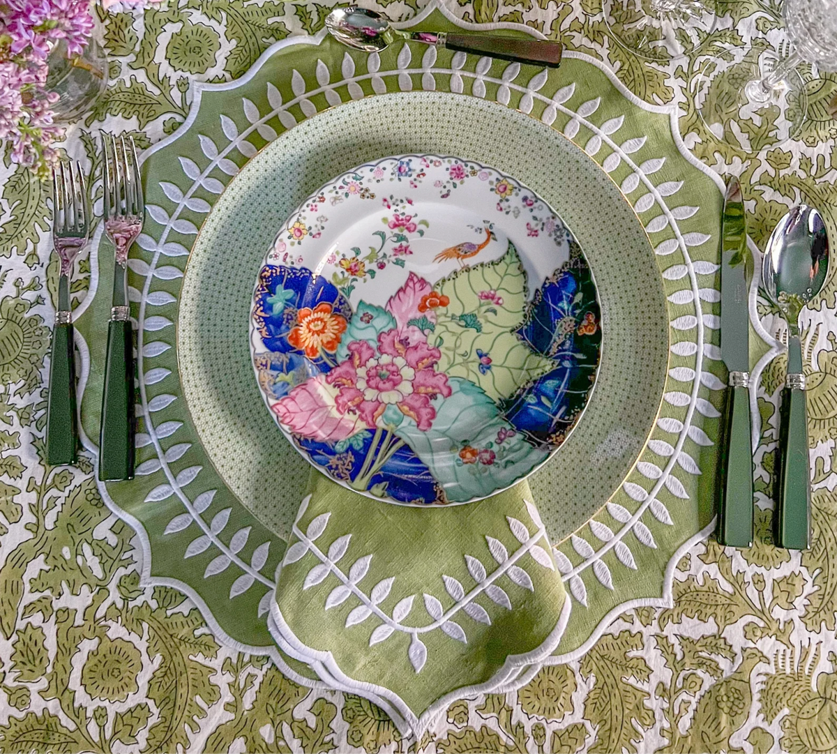 GREEN LEAVES PLACEMAT SET