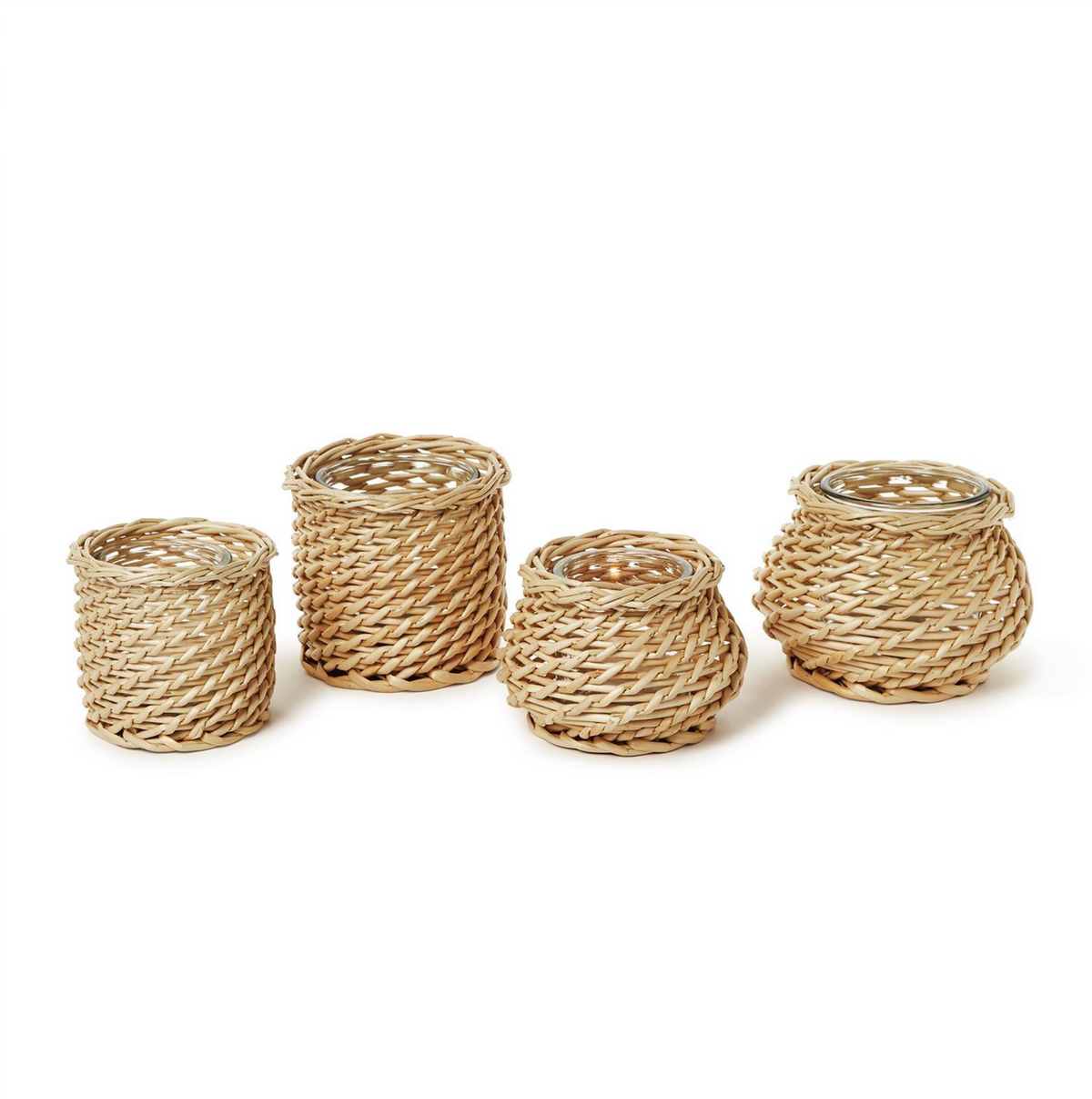 BASKETWEAVE CANDLEHOLDERS