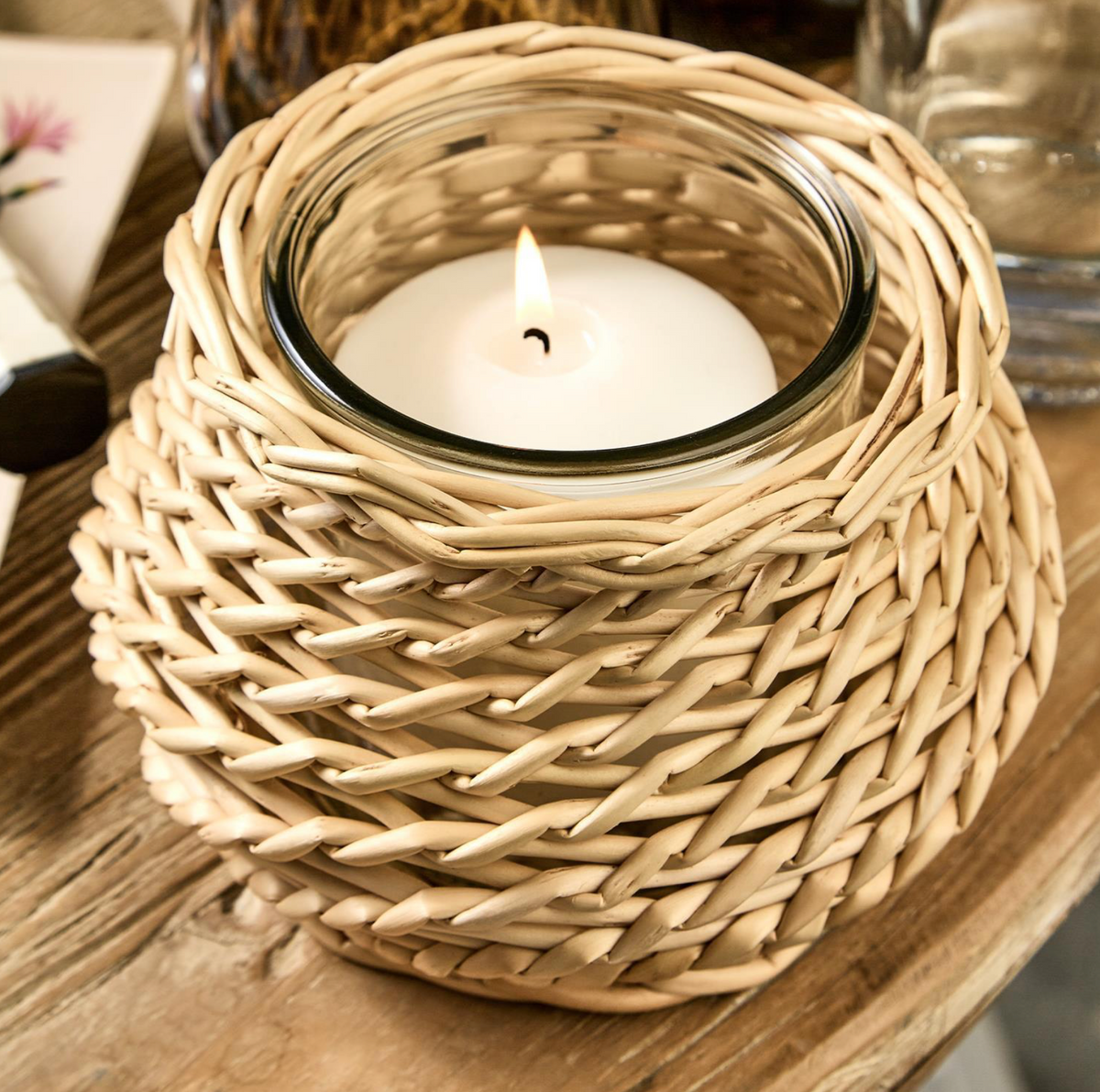 BASKETWEAVE CANDLEHOLDERS