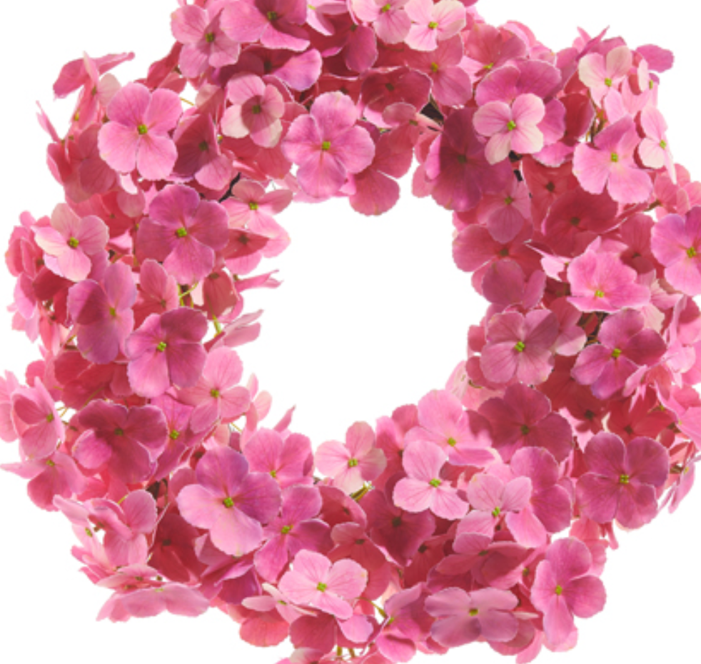 20" PINK HYDRANGEA WREATH