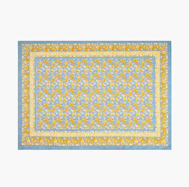 CITRON BLEU & YELLOW TABLECLOTH