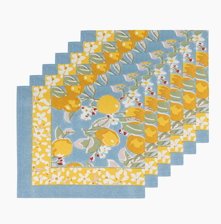 CITRON BLEU & YELLOW NAPKINS