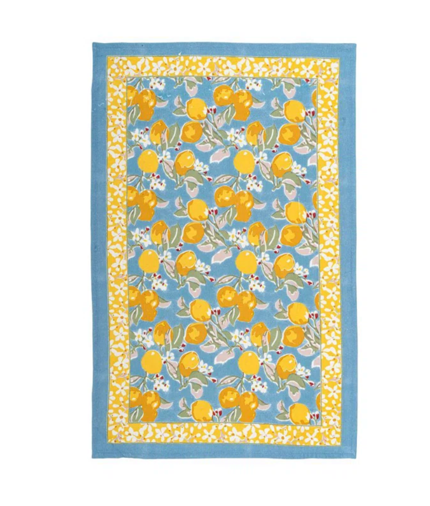 CITRON BLEU & YELLOW TEA TOWEL, SET OF 3