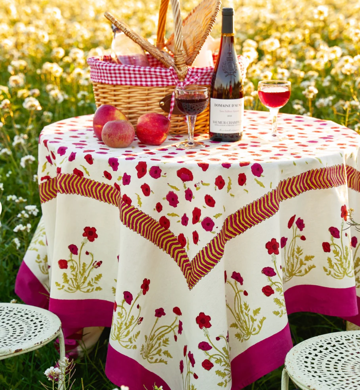 POPPIES RED/GREEN TABLECLOTH