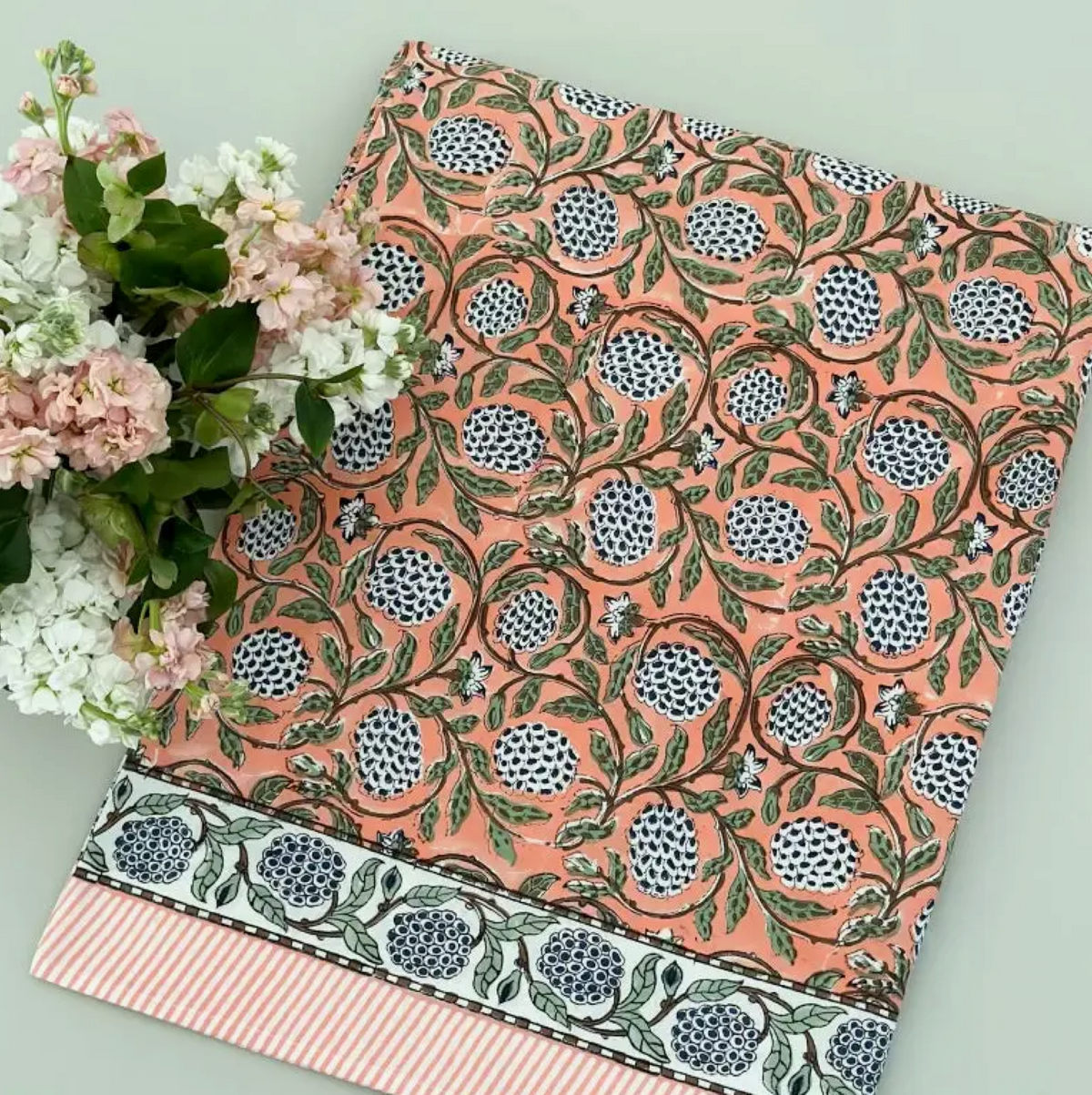 CORAL PRINT TABLECLOTH